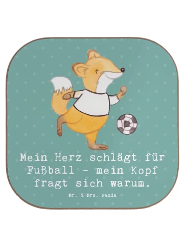 Deko-Untersetzer Fußball Liebe mit Spruch in Meeresbrise