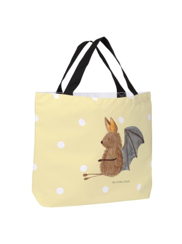Tote Bag Fledermaus Sitzen ohne Spruch in Gelb Pastell