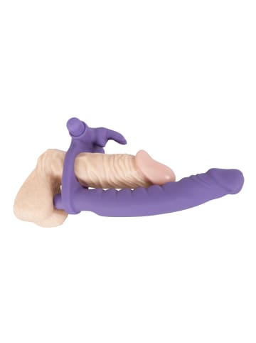 Vibrator mit Penisring Double Delight in lila
