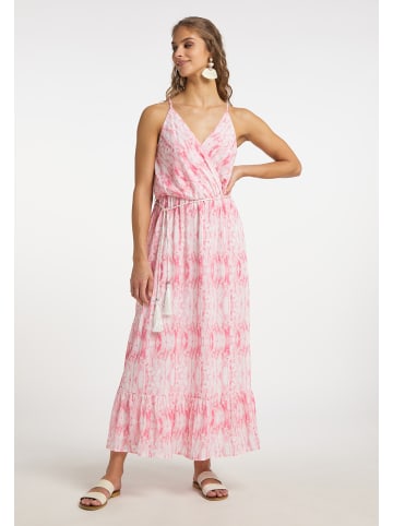 Damen Midikleid Mit Batikprint in Pink