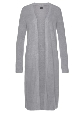Longstrickjacke in grau