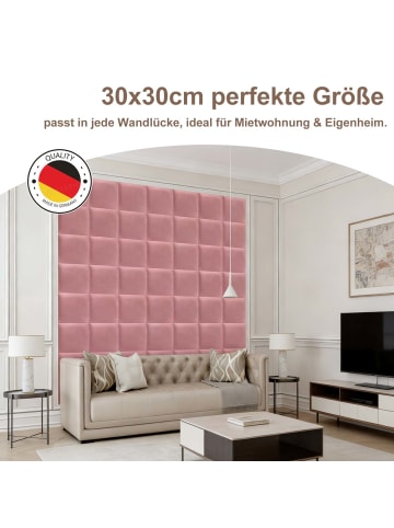 4er-Set Wandkissen aus Stoff 30x30cm 3D Gepolsterte Wandpaneele in Rosa