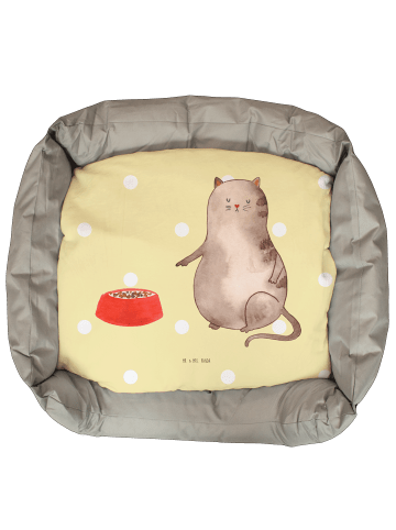 Katzenbett Katze Fressen ohne Spruch in Gelb Pastell