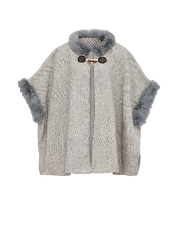 Damen Poncho in Wollweiss