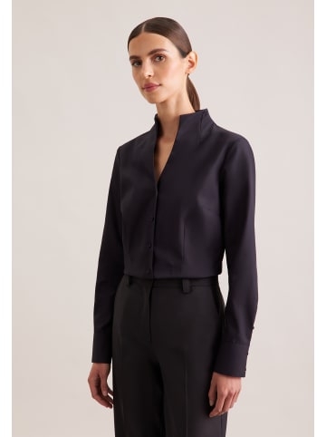 Kelchkragenbluse Slim in Schwarz