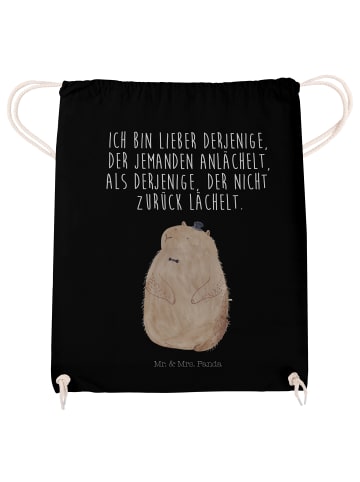Beutel Murmeltier mit Spruch in Schwarz