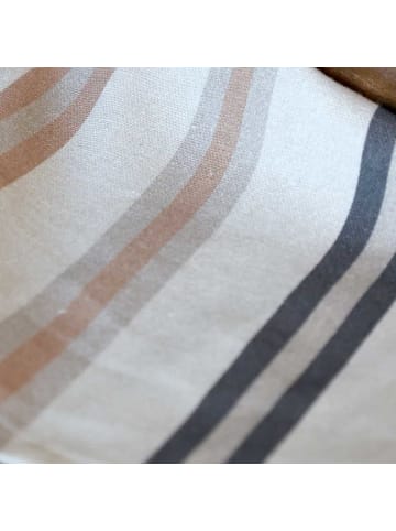Geschirrtuch AIX Sand mit Streifen in Cognac und Latte