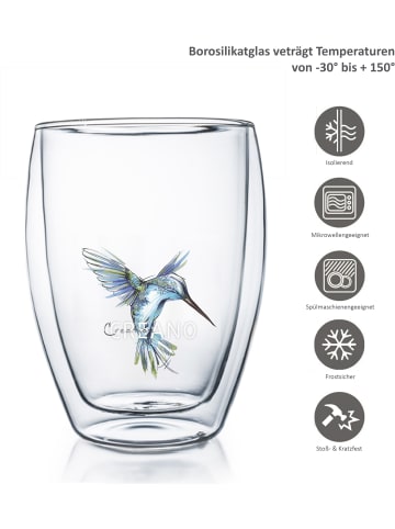 Thermoglas "Hummi" in Blau - Glas 250ml
