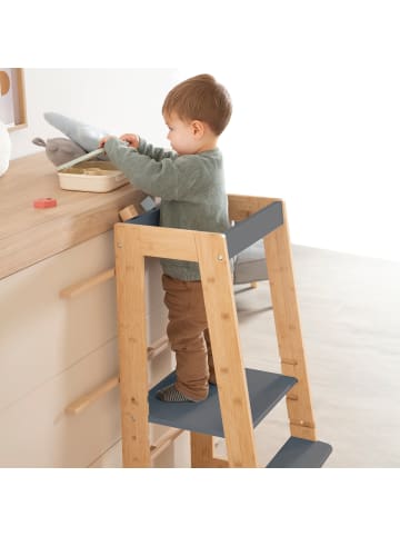 Lernturm aus Holz – bicolor Kinder-Tritthocker, Küchenhelfer