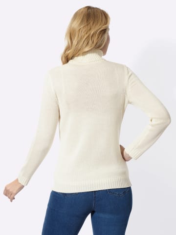 Rollkragen-Pullover in ecru