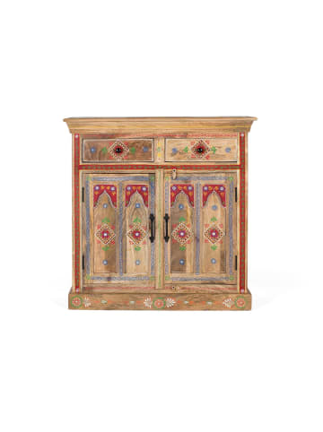 Sideboard mit 2 Schubladen und 2 handbemalten Türen in Multicolored