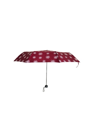 Taschenschirm mit Schutzhülle & Blumenmuster - farbenfroh & in Bordeaux