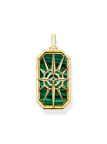 Anhänger Kompass Stern in gold, grün, schwarz