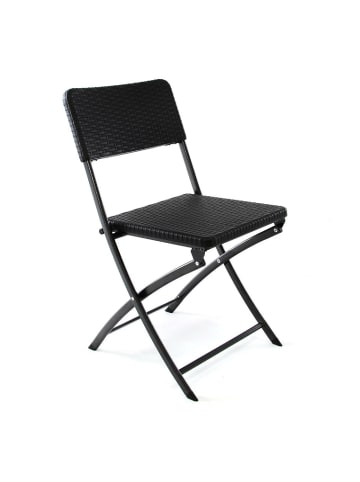 Klappstuhl Gartenstuhl Rattan-Optik in Schwarz