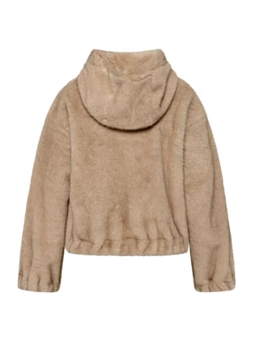 Plüschjacke mit Kapuze in Silver Mink