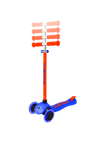 Scooter PRIMO PLUS NEON LIGHTS Roller in neon blau, mit Leuchtrollen