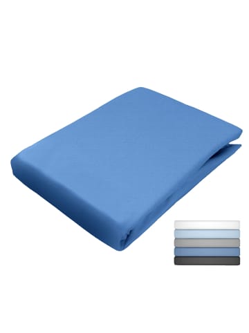 Spannbettlaken Satin Einfarbig in Blau