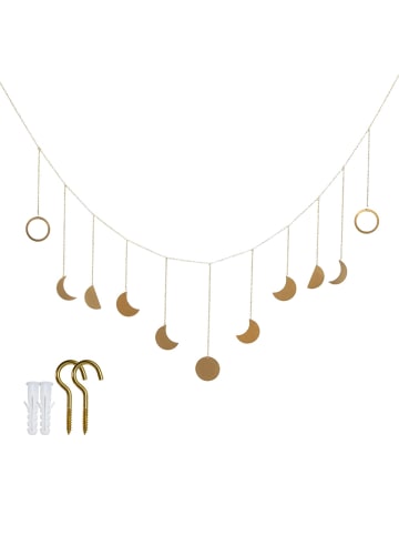 Mondphasen Girlande Deko Kette aus Metall 114 x 28 cm in Gold