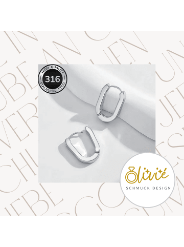 Ohrringe/Creloen aus Chirurgenstahl - hypoallergen - in Silber