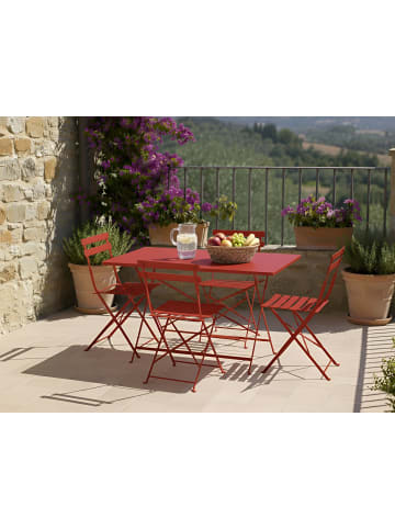 5-tlg Gartentisch Set FIORI in Rot