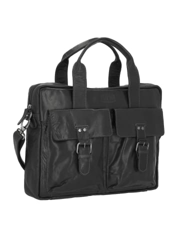 Aktentasche Leder 40 cm Laptopfach schwarz