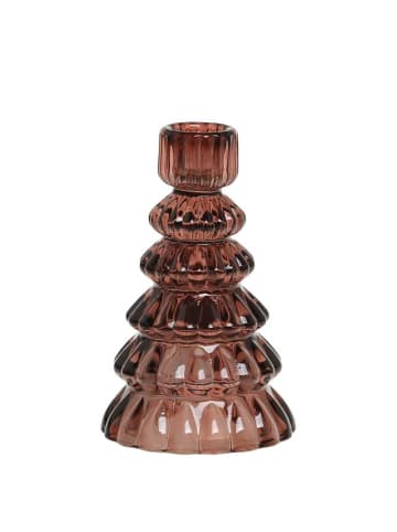 Kerzenhalter TANNENBAUM Glas Rot 13 cm