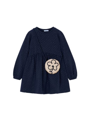 Winterkleid mit Umhängetasche festlich in marineblau