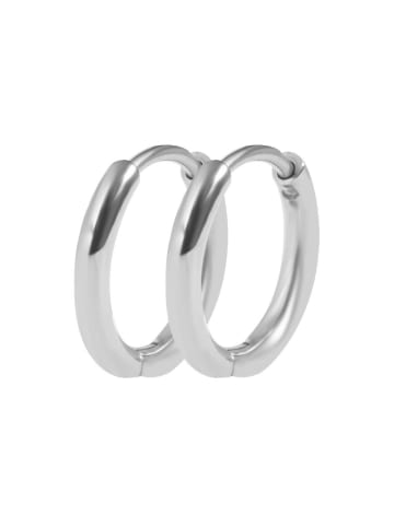 Unisex Ohrringe – Klappcreole aus Edelstahl in silber