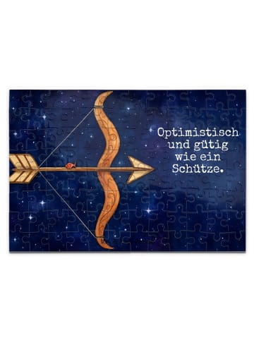 Puzzle Sternzeichen Schütze Design mit Spruch in Weiß