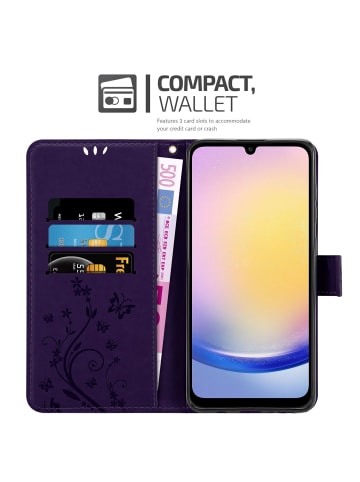 Hülle für Samsung Galaxy A26 Blumen Design in Floral Dunkel Lila