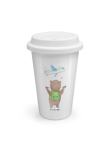 Kaffeebecher To Go Bär Flugzeug ohne Spruch in Weiß