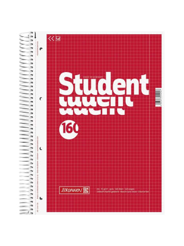 Kollegblock Student A4 70g/qm Lineatur 28 160 Blatt rot