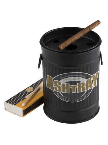 Windaschenbecher "SMOKY" in Schwarz Ø 8,5 cm, H: 11,5 cm 