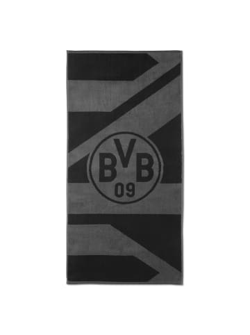 BVB Handtuch grau/schwarz 50x100 cm in grau/ schwarz