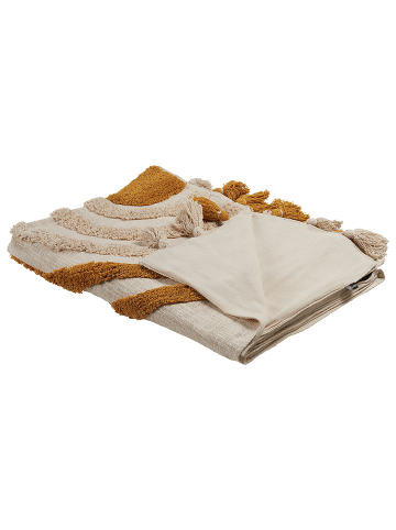 Kuscheldecke MATHURA in Beige/Orange - (W) 130 x (H) 1 x (L) 180 cm