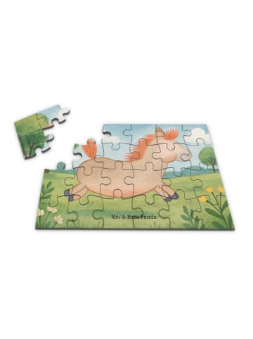 Puzzle Pferd Springen Design ohne Spruch in Weiß