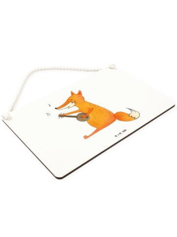Schild Fuchs Gitarre ohne Spruch in Weiß