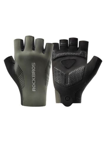 Rockbros Fahrradhandschuhe Frühling/Sommer/Herbst, kurze Finger in Grün