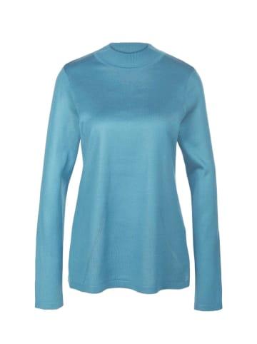 Strickpullover mit Stehbundkragen in eisblau