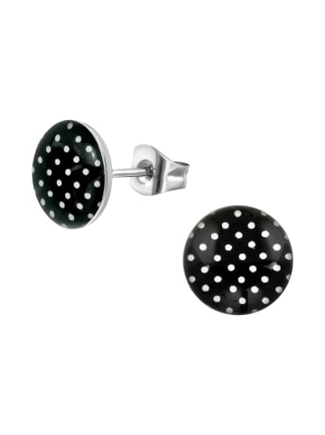 Ohrstecker in Silber, Schwarz, Weiß