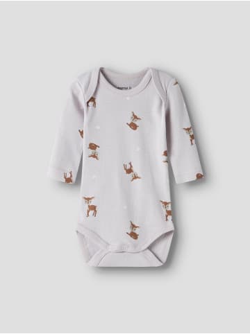 3er Pack Langarmbodys NBFBODY LILAC MARBLE DEER in lilac marble