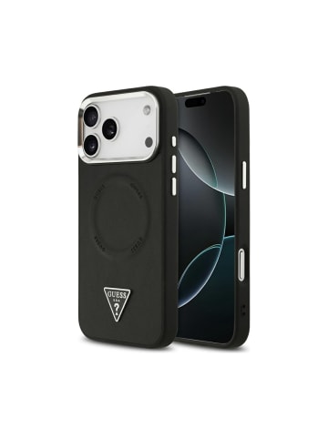 Guess Triangle Logo magnetisch Hülle iPhone 17 Pro  Schwarz in Schwarz
