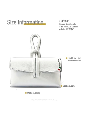 Leder Abendtasche, Umhängetasche Florence Tasche weiß ca. 23cm