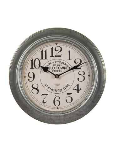 Wanduhr aus Metall in Silber - 30 cm