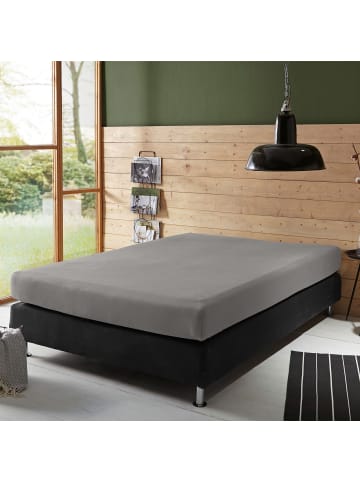 Single-Jersey Boxspringbett-Spannbettlaken Freising in grau