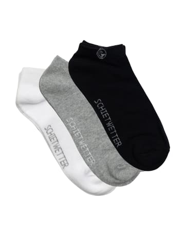 Sneakersocken 3er Pack in Black-White-Grey