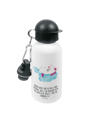 Sportflasche Einhorn Verliebt mit Spruch in Weiß