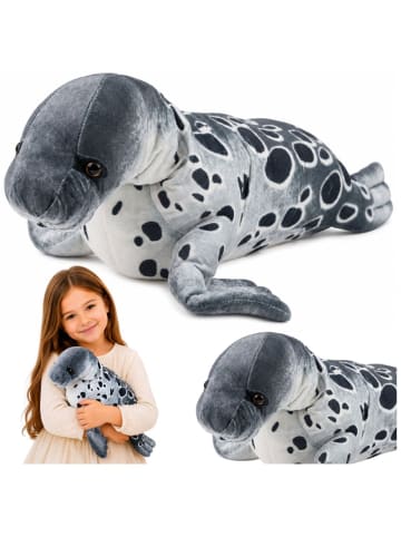 Robben-Plüschtier, Maskottchen, Kuscheltier, realistisch, grau, 50 cm