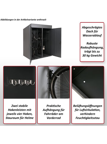 2er-Fahrradgarage H66b, Hellgrau