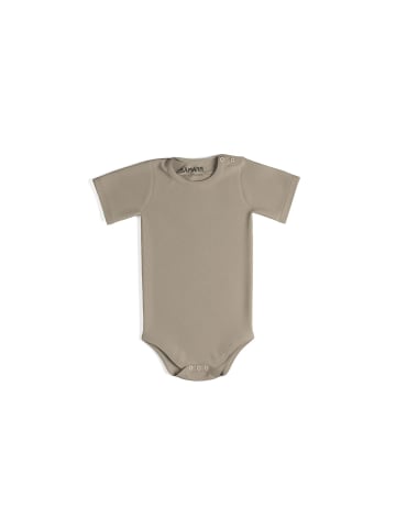 Baby Body aus 100% Bio-Baumwolle Druckknopf kurzarm nicht gerippt Simply Taupe